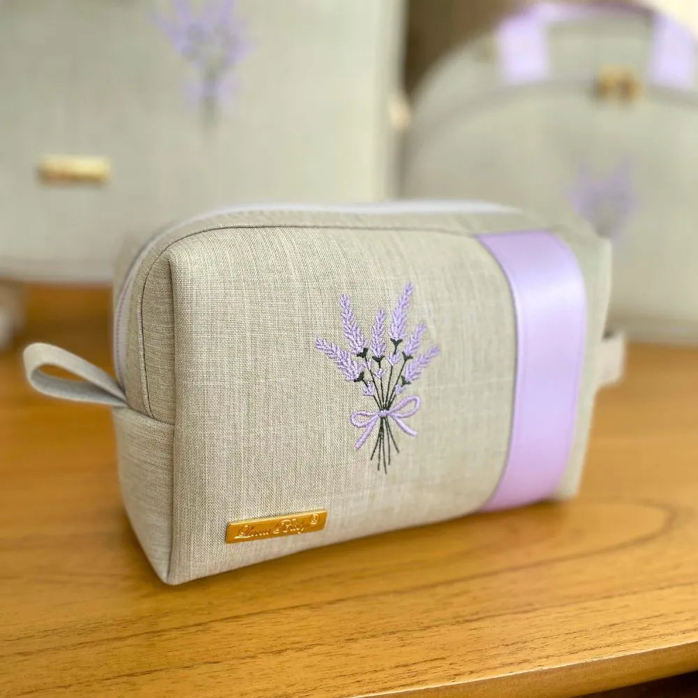 Kit Baby 4 Personalizado Linho Cru I Lavanda