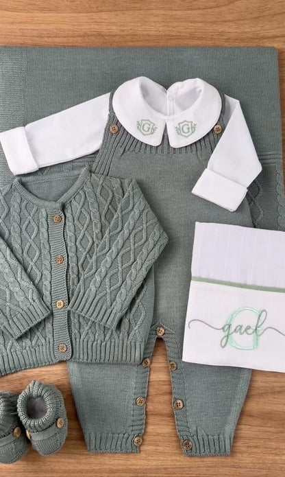 Kit Saída Maternidade Personalizável Completa GAEL| Personalize Com o Nome do seu Príncipe