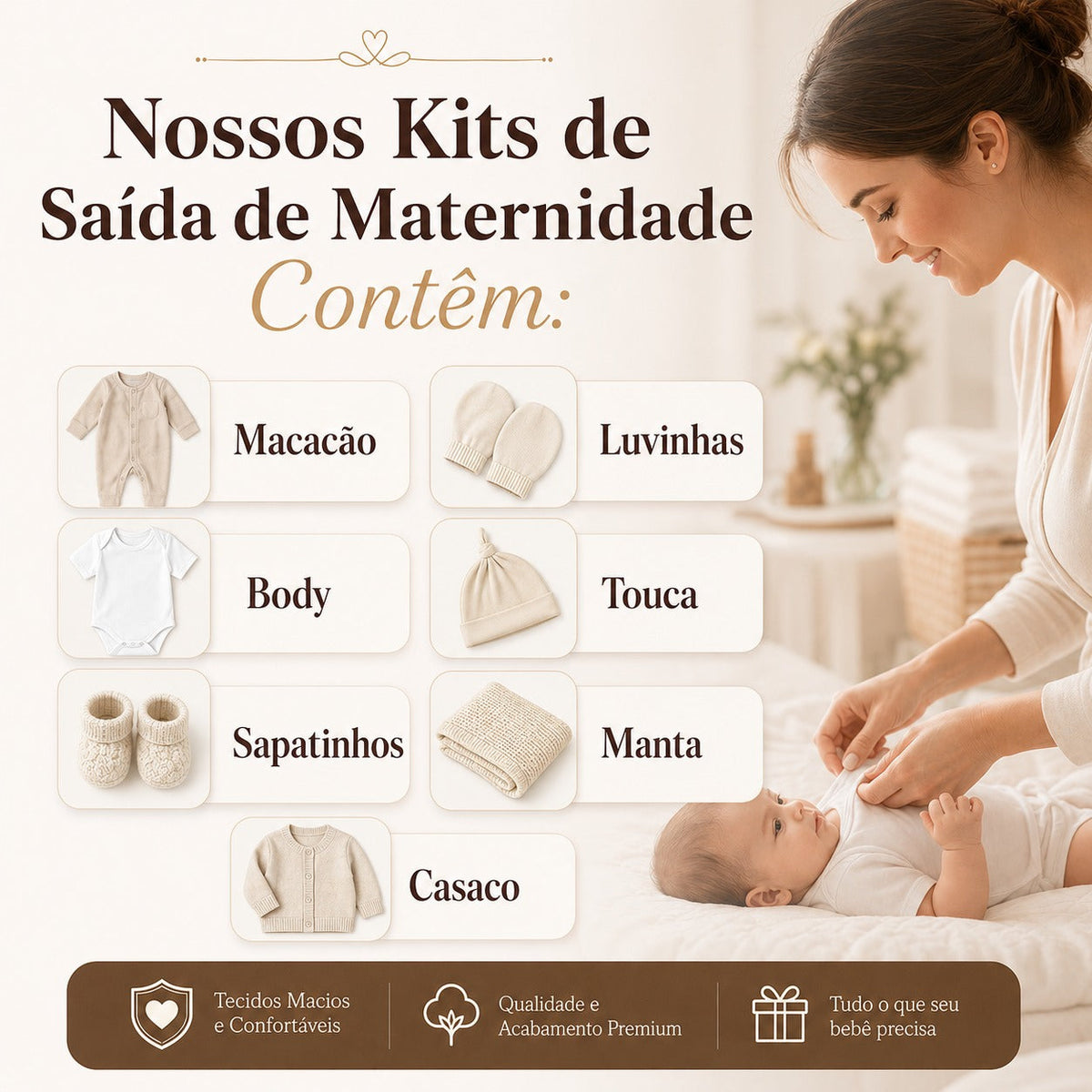 Kit Saída Maternidade Aurora Princesa Rosa 6 Peças