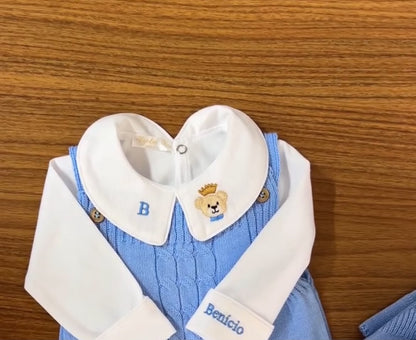 Kit Maternidade Personalizado Completo Ursinho azul Benicio | Personalize Com o Nome do seu Príncipe