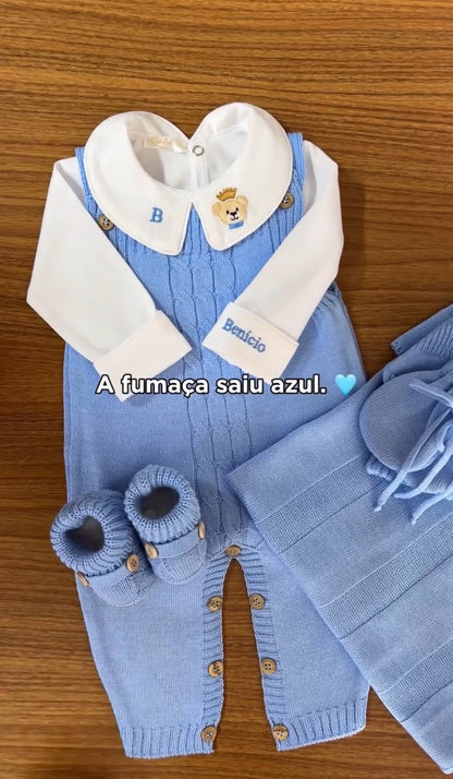 Kit Maternidade Personalizado Completo Ursinho azul Benicio | Personalize Com o Nome do seu Príncipe