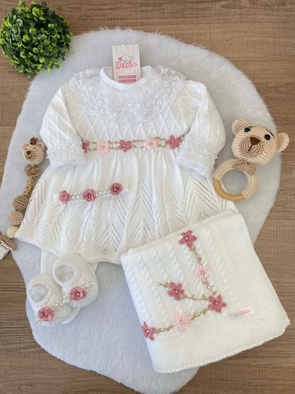 Kit Saída Maternidade Aurora Branca 6 Peças PROMO DIA DOS PAIS