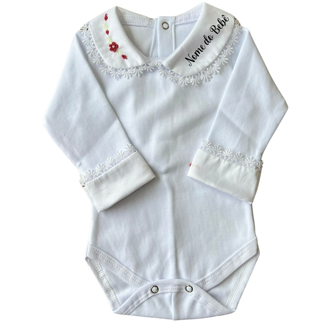 KIT SAIDA DE MATERNIDADE ANA VERMELHA 6 PEÇAS PERSONALIZADO