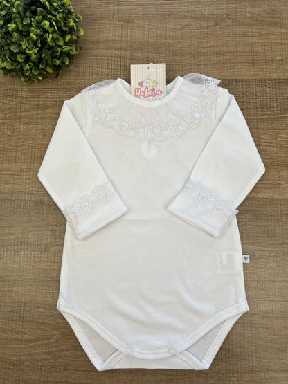 KIT SAIDA DE MATERNIDADE AURORA BRANCA 6 PEÇAS PERSONALIZADO