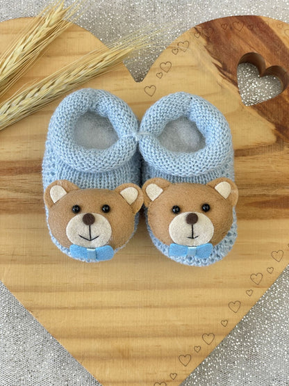 SAPATINHO URSO GRAVATA AZUL BEBÊ